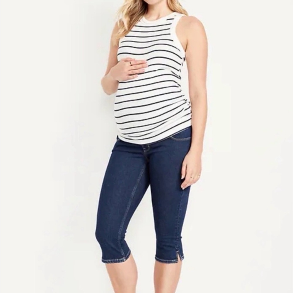 Old Navy Dark Blue Maternity Capri Stretch Jeans